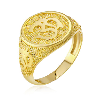 Gold Om Symbol Harmony Herrenring (erhältlich in Gelb-/Rosé-/Weißgold)