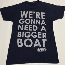 Adult Small JAWS Shark Movie T-Shirt We  re Gonna Need A Bigger Boat Shirt Blue S