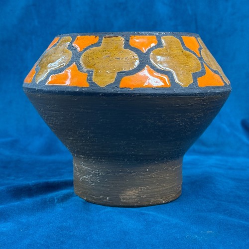 Vintage RETRO mid century pottery ALDO LONDI for BITOSSI - Orange Vase 1960s - Picture 2 of 9