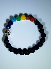 7 Chakra Healing Buddha Unisex Stretchy Charm Bracelet NWOT