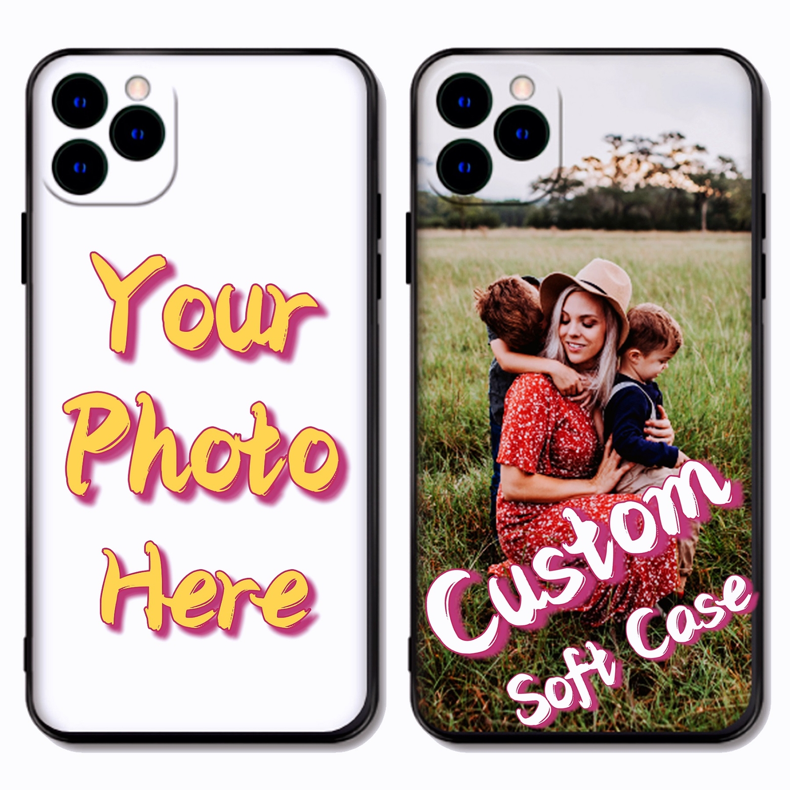 Personalized Soft Silicone TPU DIY Case Cover Custom For iPhone OPPO Realme VIVO