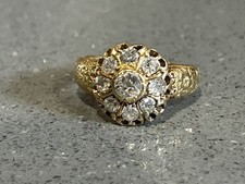 Antique 18ct Gold Diamond Ring Old Cut Diamonds 5.5g 0.85 Carat Size 0 Art Deco