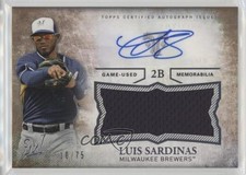 2015 Topps Triple Threads Unity Jumbo Relics Sepia 10/75 Luis Sardinas Auto 0s3