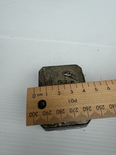 Vintage Japanese Mini Trinket Box Metal Hinged Lid Collectable Metalware - Picture 11 of 11