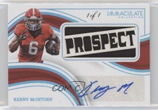 2023 Panini Immaculate Collegiate Platinum 1/1 Kenny McIntosh Rookie Auto RC no9
