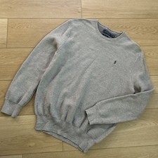 Polo Ralph Lauren Mens Classic Fit Crewneck Sweater Gray SZ L Preppy Old Money