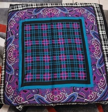 Vintage X-Large Glentex Plaid Scarf Head Wrap 47 inch