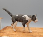 Vintage OOAK Hand Painted Walking Cat LF Artisan Dollhouse Miniature 1:12 — photo 1