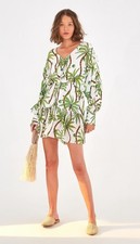 Farm Rio Swinging Palm Mini Dress Size XL Ruffle Palm Tree Print