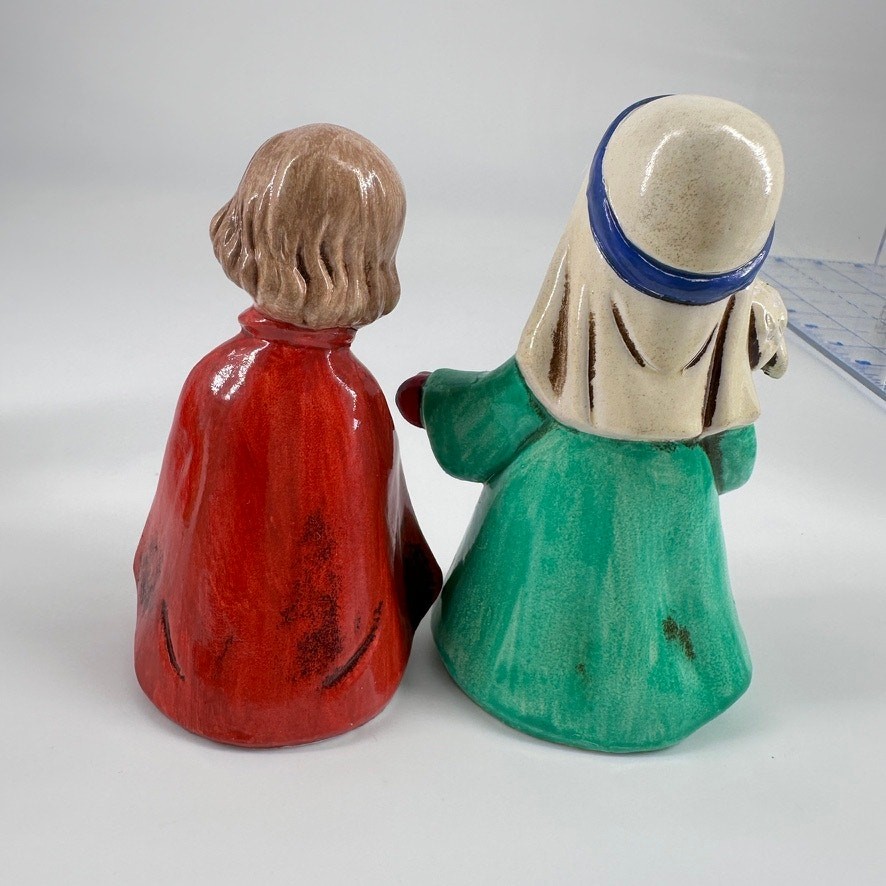 Vintage Chalkware Nativity Set 7 Pc Hand Painted MY Korea Figurines