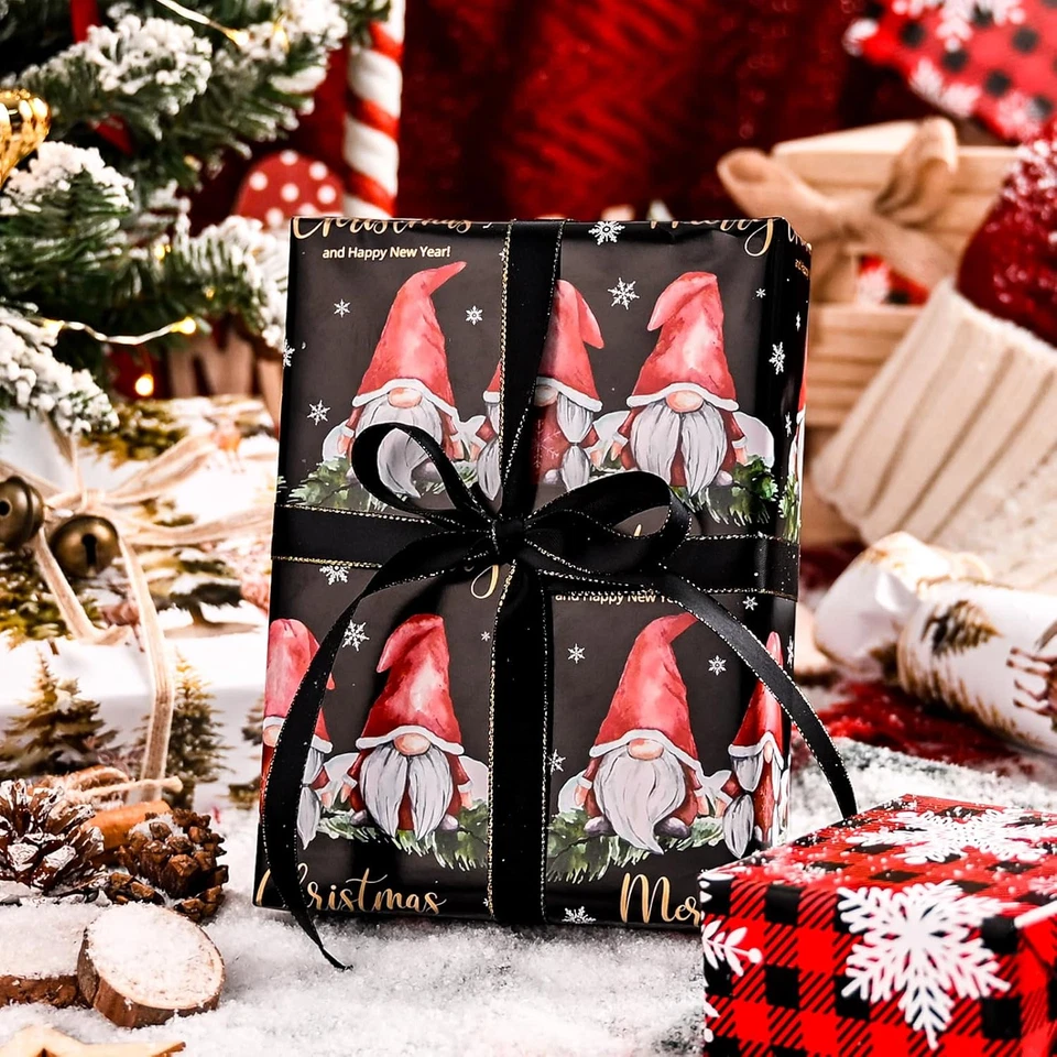 Papel de embrulho festivo de Natal - 17 polegadas X 10 pés por rolo - Veado da floresta de fadas  - Imagem 4 de 4