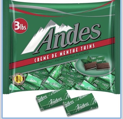 Andes Creme de Menthe Smooth Mint Chocolates, Wrapped Bulk 3 lb. 48oz Bag