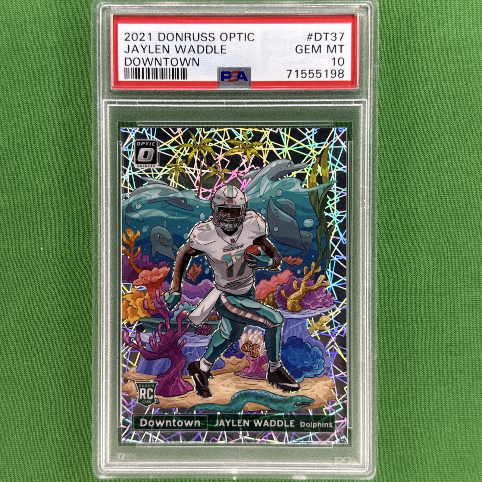 2021 PANINI DONRUSS OPTIC DOWNTOWN JAYLEN WADDLE #DT37 PSA 10 GEM MT RC