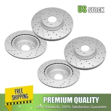 Front Rear Drilled Slotted Brake Rotors for INFINITI G37 G35 Nissan 370Z