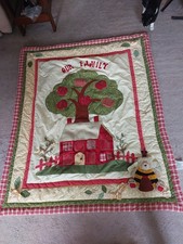 Apple Blossom Blanket Our Family Tree Album 50" x 60" Teddy Bear/Bee/House Quilt