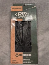 Rugged Wear Mens Leather Dress Gloves Size Medium Black  Eco Evolution Lining 
