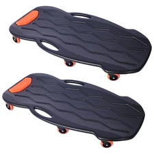 2 pcs Durable Plastic Creeper, Blow Molded Ergonomic HDPE Body 330 Lbs ORANGE