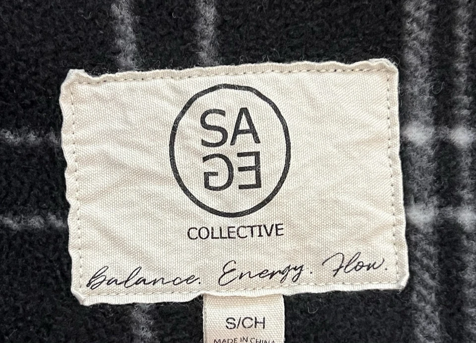 Sage Collective Vest Girls/Juniors/Women’s Small Black Sherpa Fleece Lined - Image 3 of 4