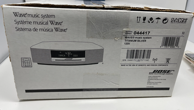 Bose Wave Music System CD / Mp3 Clock Radio 044417 Titanium Silver