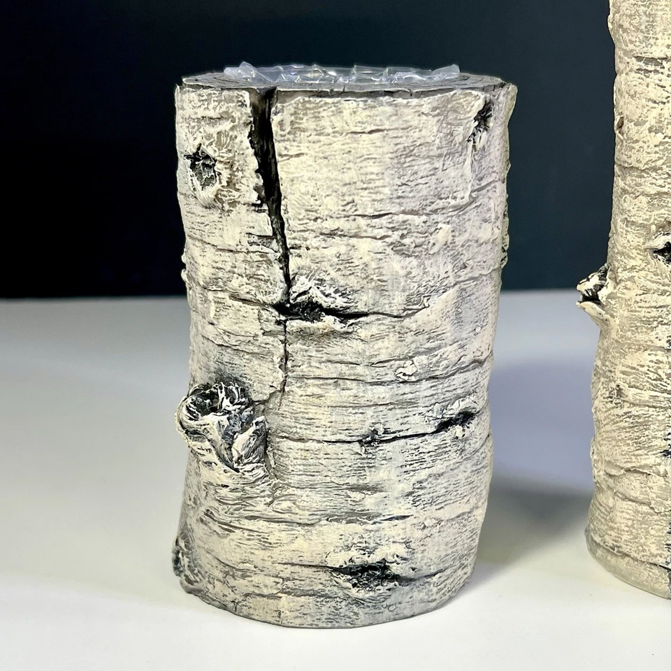 Candelabros votivos de árbol estilo madera de abedul de álamo arte popular rústico NUEVO Foto 3 de 4