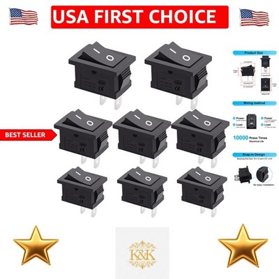 High-Quality 8-Pack Rocker Toggle Switches 12V AC 6A/250V - Perfect for Vehicles