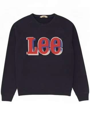 Lee Mens Graphic Sweatshirt Jumper Medium Navy Blue Cotton BS02 - Imagen 1 de 3