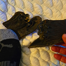 Pair of Vintage Children's Black Leather Lace-Up Shoes
