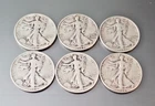 "Six" Liberty Walking Half Dollar 1941,42,43,44,45,46 Silver US Coin Circulated