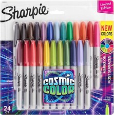 Sharpie Permanent Markers Fine Point Cosmic Colors 24 Pack Limited Edition