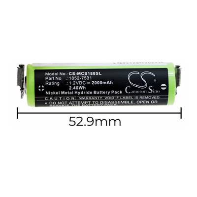 CS Battery 1.2V/2000Mah 1852-7531 for Moser Easy Style 1881,Chromini 1591,1591B,