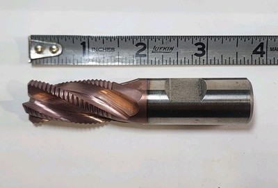3/4'' Rgh EndMill 4-Flute x 1-1/4 LOC x 3-1/2'' OAL TiCN Coated 45° Ch. Regrind