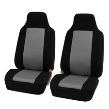 FH Group Universal Fit Highback Car Seat Covers for SUV Van - 2 Front Seat Black