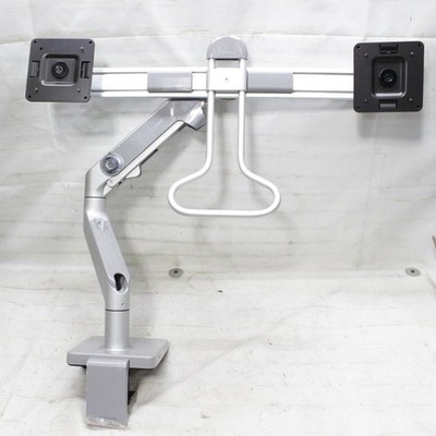 Humanscale Dual Monitor Arm + M/Connect MP-ATS Power Charging Hub   Silver
