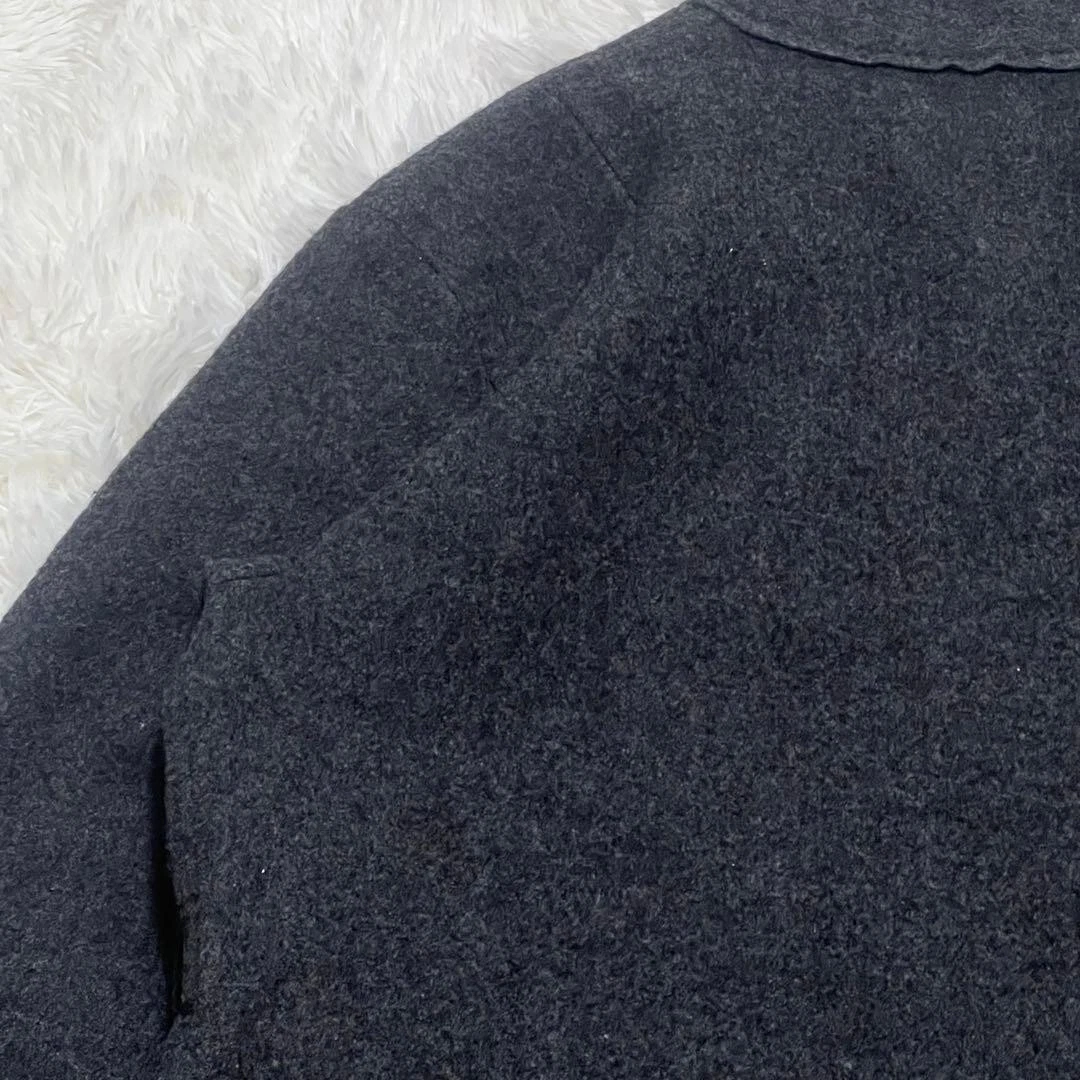 45rpm Charcoal Wool Mock Neck Collarless Jacket Embroidered Japan Size 3 image 11