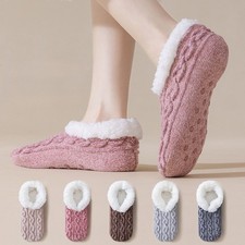 2Pair Lady Winter Fleece Lined Floor Socks Thickened Warm Sleeping Sock Non-slip