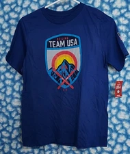 Team USA Cross Skis Beijing Olympics T-Shirt 14/16 Youth Large NWT