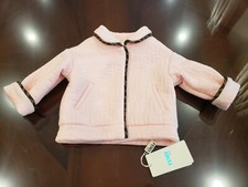 NWT NEW Fendi Baby girls pink logo padded jacket brown FF trim 3m RT 800 
