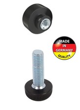 KNURLED THUMB ROUND SCREW BOLT M4 M5 M6 x20mm ADJUSTABLE FOOT KNOB PLASTIC FEET