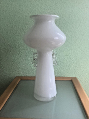 KROSNO Glasvase   Handarbeit/ Weiss  Groß 30 cm 