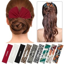 3-6X Women Girl French Deft Bun Maker Magic Donut Twist Hair Clip Cloth Headband