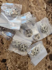 Lot 25 Enmon Green Rhinestone Cross Concho Leather Western Round Silver Belt