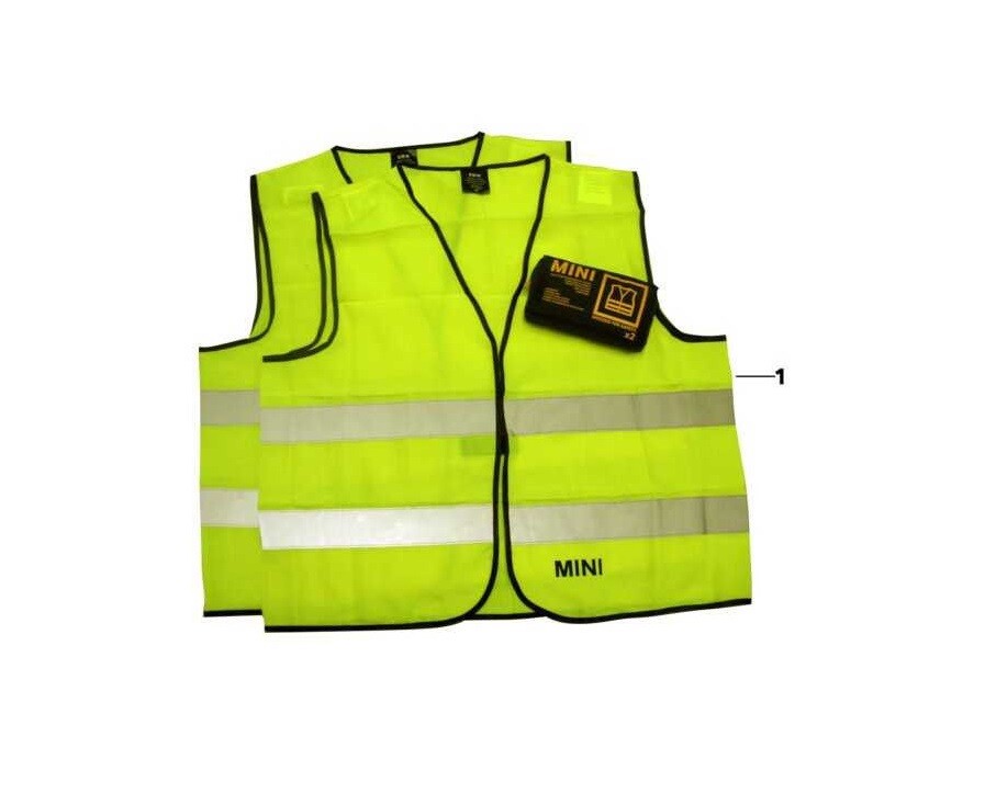BMW Mini OEM Warning Safety Vest Set x2 psc High Visibilty Jacket