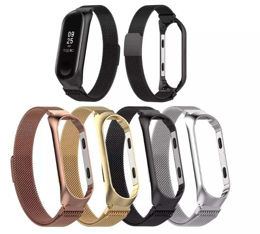 CORREA PULSERA MILANESA RELOJ SMARTWATCH XIAOMI MI BAND 3 /4 DE METAL  MAGNETICA