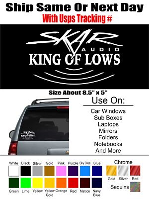 Skar Audio King Of Lows Car Audio Vinyl Decal Car, Bumper, Sub Box, Window