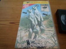 VINTAGE VHS TAPE WILDLFE SPECIAL MEERKATS UNITED IMPOSSIBLE BIRD DAVID ATTENBOR