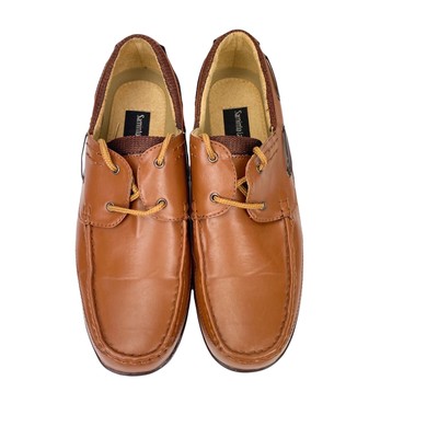 Saminto Laurenzini Brown Tan Boat Shoe Loafers Men display picture 1