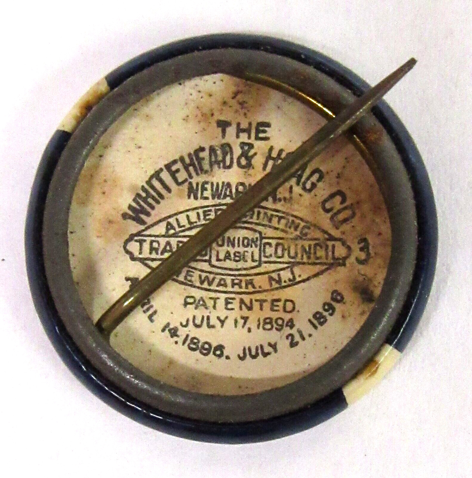 1905 CLERK R.C.I.P.A. Union 1" celluloid pinback button w/back paper ^