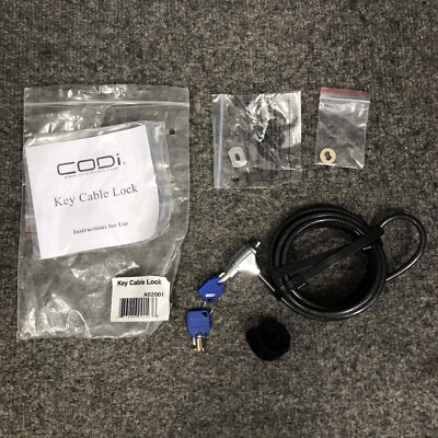 New CODi A02001 Laptop Computer Key Cable Lock