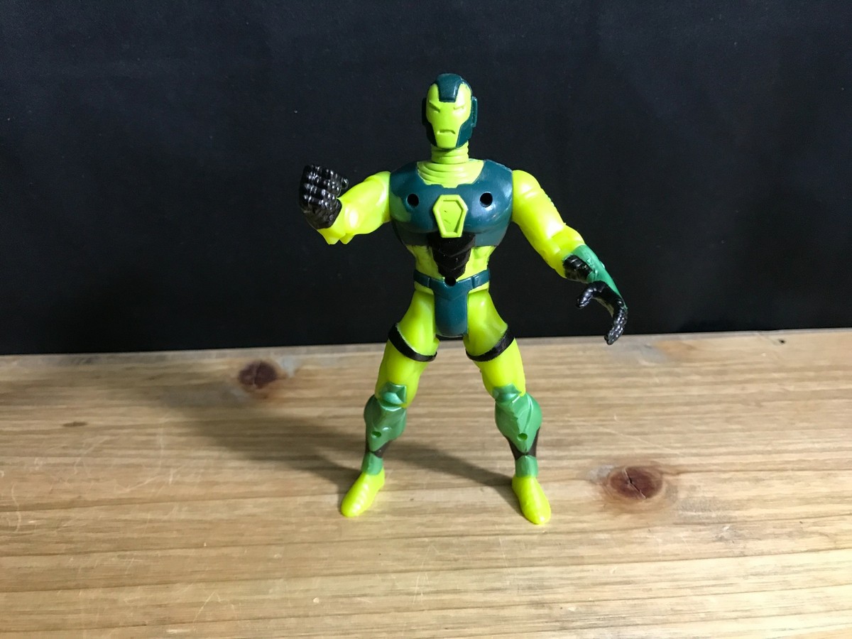 VINTAGE 1995 TOY BIZ MARVEL IRON MAN NEON GREEN SUIT/ARMOR 5