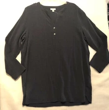 NWT J Jll Pure Jill Textured Tunic Top Slate Blue Sz LP